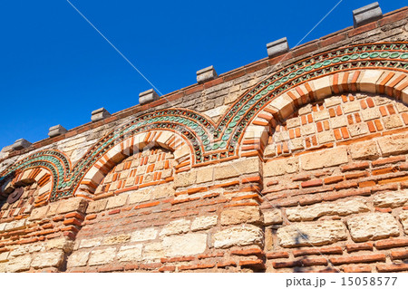 Old stone wall with pattern, Church in Nessebar 15058577