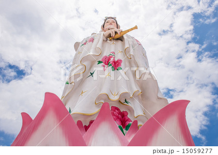 white sculture of Chinese god with blue sky 15059277