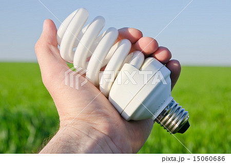 energy saving lamp in hand 15060686