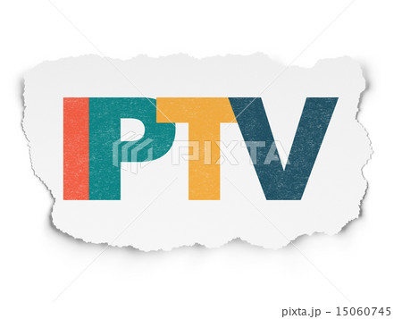 Web design concept: IPTV on Torn Paper background 15060745