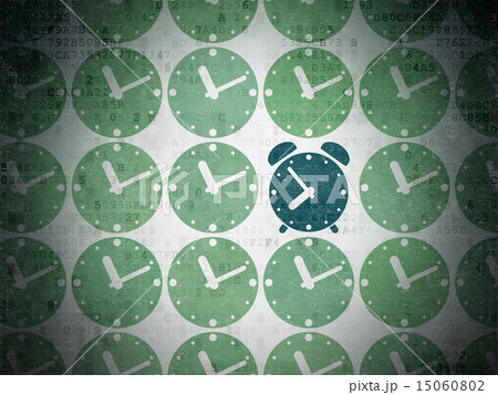 Timeline concept: blue alarm clock icon on digital background Timeline concept: blue alarm clock icon on digital background 15060802