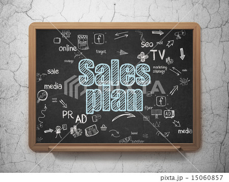 Advertising concept: Sales Plan on School Board background 15060857