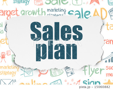 Marketing concept: Sales Plan on Torn Paper background 15060882