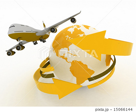 passenger jet airplane travels around the world 15066144