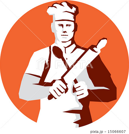 Chef Cook Rolling Pin Spatula Stencil 15066607