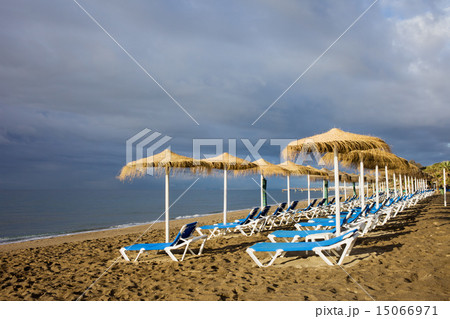 Sun Loungers at Marbella Beach Sun Loungers at Marbella Beach 15066971
