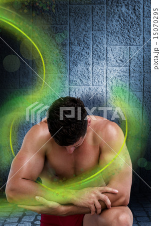 Composite image of bodybuilder posing Composite image of bodybuilder posing 15070295