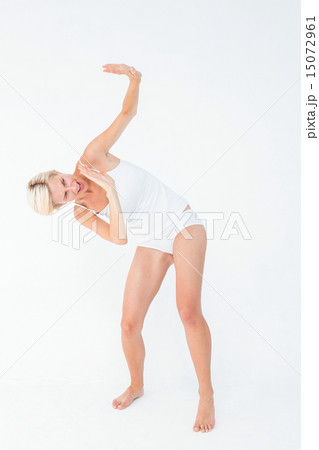 Scared woman protecting herself Scared woman protecting herself 15072961