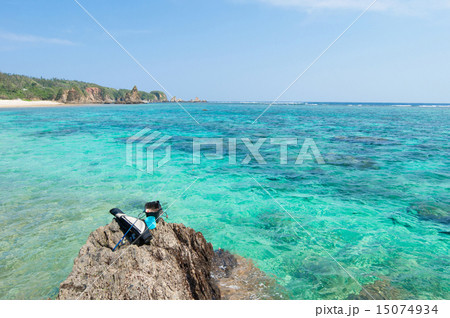 沖縄の釣り 磯釣りの写真素材 沖縄の釣り 磯釣りの写真素材