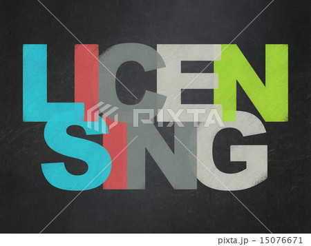 Law concept: Licensing on School Board background Law concept: Licensing on School Board background 15076671