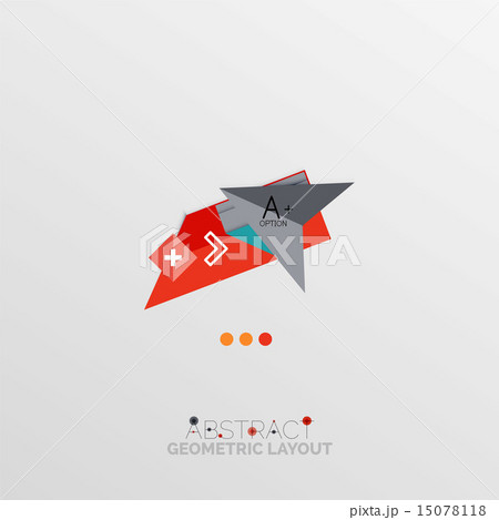 Glossy paper style geometric abstract infographic design 15078118