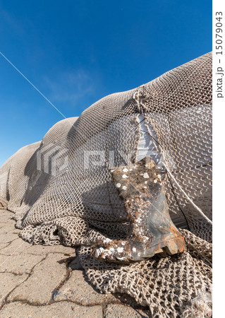 Fishing nets drying after the fishing Fishing nets drying after the fishing 15079043