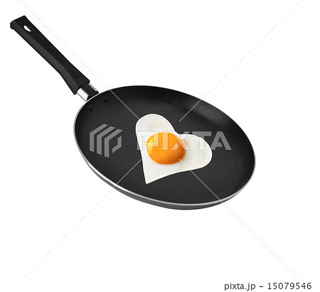 fried egg in the heart's shape 15079546