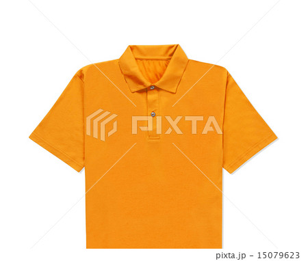 close up of yellow t-shirt isolated 15079623