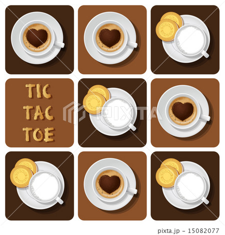 Tic-Tac-Toe of milk and cappuccino 15082077