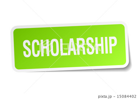 scholarship green square sticker on white  15084402