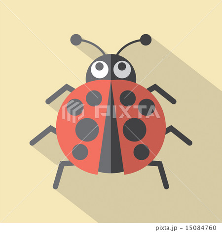 Flat Design Ladybug Icon 15084760