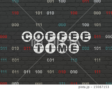 Time concept: Coffee Time on wall background 15087153