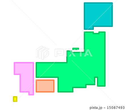 シンプルな日本地図のイラスト素材 15087493 Pixta