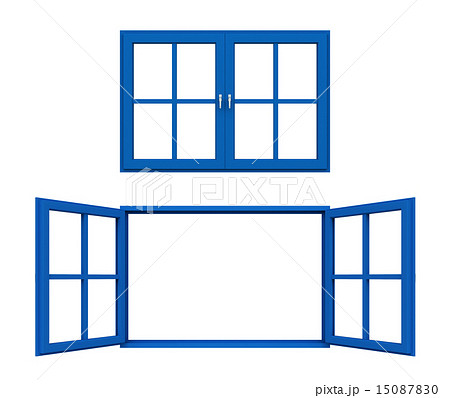 窓 青のイラスト素材