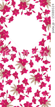 南国花柄 赤 白背景のイラスト素材