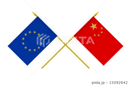 Flags, China and European Union 15092642