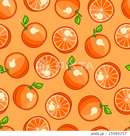 Seamless pattern with stylized fresh ripe oranges 15094257