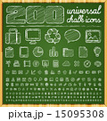 200 Universal Icons in chalk doodle style 15095308