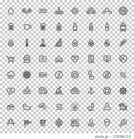 Stroke Water Icons Set 15096218
