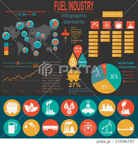Fuel industry infographic, set elements 15096797
