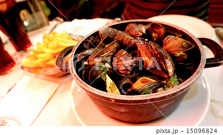 baked mussels with white wine in belgium baked mussels with white wine in belgium 15096824