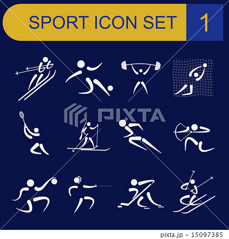 Sport icon set. Flat style 15097385