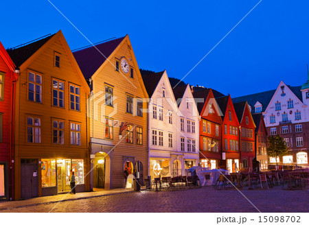 Famous Bryggen street in Bergen - Norway 15098702