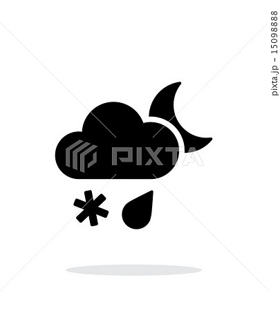 Sleet at night weather simple icon on white background. 15098888
