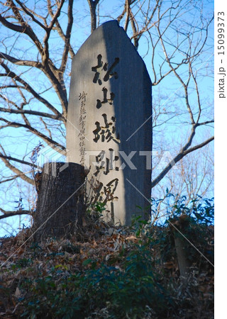 「武蔵松山城址」の石碑（埼玉県比企郡吉見町大字南吉見字城山） 15099373