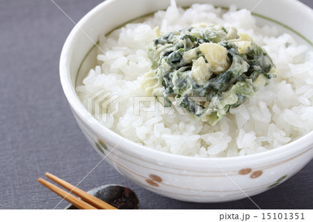 野沢菜入りのワサビ漬けとご飯 15101351