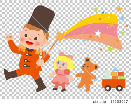 Child And Toy March Stock Illustration