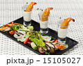 Various snacks in shot glasses 15105027