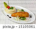 chicken Kiev with  potatoes  on a white plate 15105061