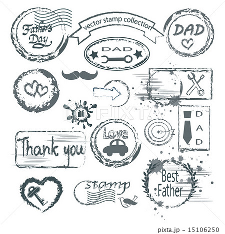 父の日 スタンプセットのイラスト素材