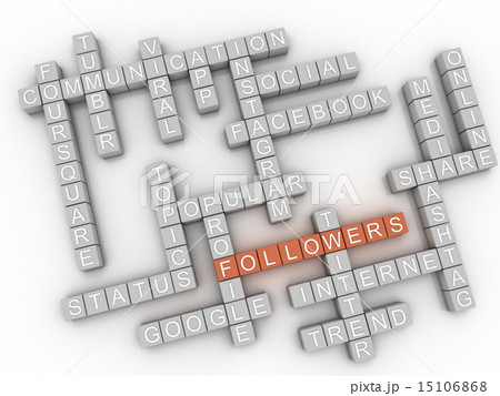 3d image Followers concept word cloud background 15106868