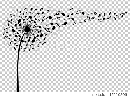 music dandelion flower vector stock illustration music dandelion flower vector stock illustration