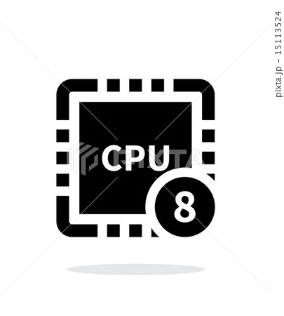 Eight Core CPU simple icon on white background. Eight Core CPU simple icon on white background. 15113524