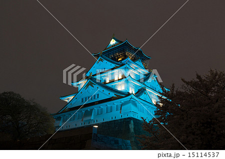 大阪城ブルーライトアップ 大阪城ブルーライトアップ 15114537