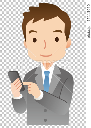 從智能手機發送郵件的商人 15115930