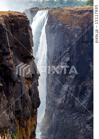 The Victoria falls with mist from water The Victoria falls with mist from water 15117695