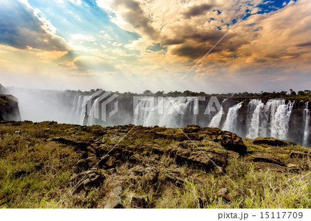 The Victoria falls with dramatic sky HDR effect The Victoria falls with dramatic sky HDR effect 15117709