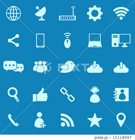 Network color icons on blue background Network color icons on blue background 15118097