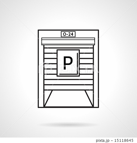 Parking garage black line vector icon Parking garage black line vector icon 15118645