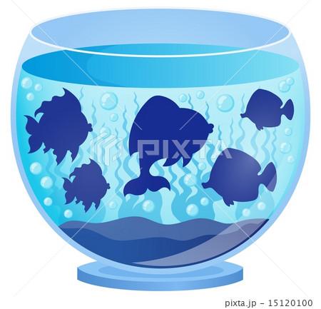 Aquarium with fish silhouettes 2 15120100